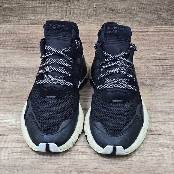 Adidas Nite Jogger Men's Size 10 Black White Running Shoes (EE6254) - Picture 2 of 10